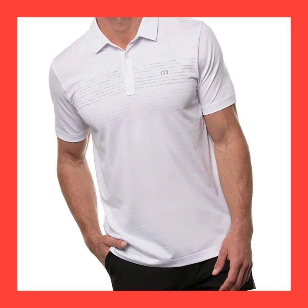 Travis Mathew Mens Golf Polo Shirt Balmy Breeze Logo Pima Cotton Preppy XL